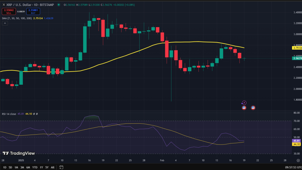 XRP koers grafiek