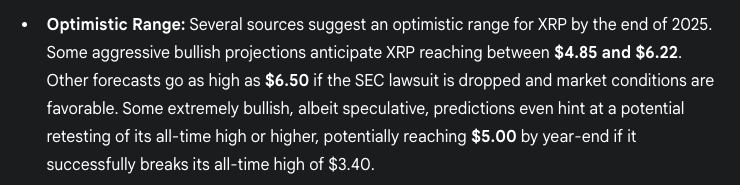 Gemini AI voorspelt XRP koers 2025