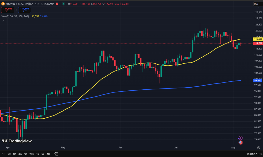Bitcoin koers grafiek