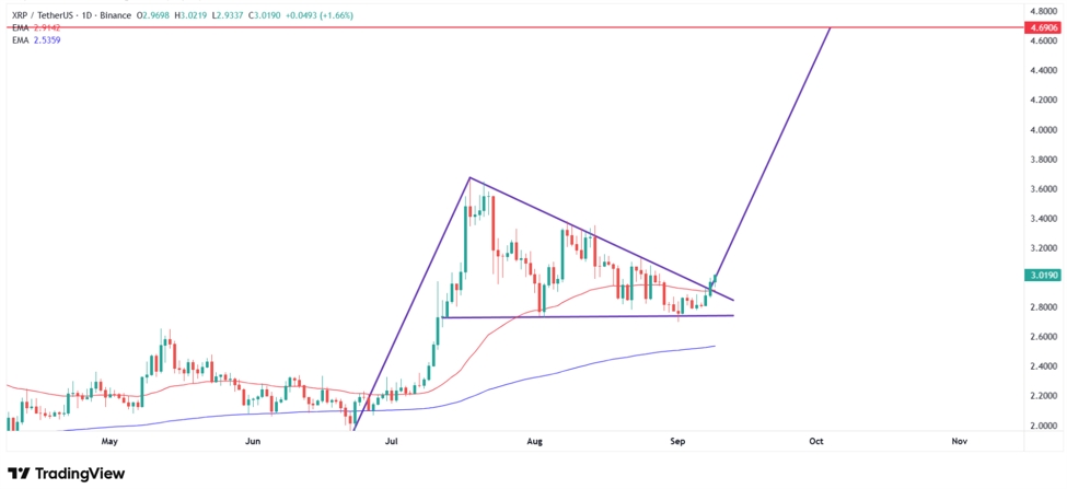 XRP koers grafiek - Tradingview