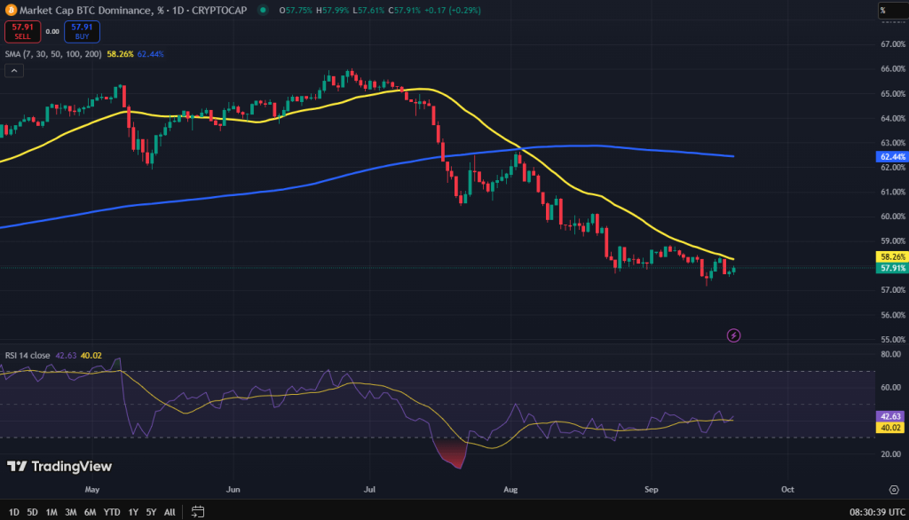 Bitcoin dominantie