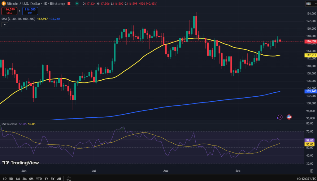 Bitcoin koers grafiek