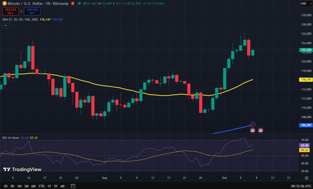 Bitcoin koers grafiek