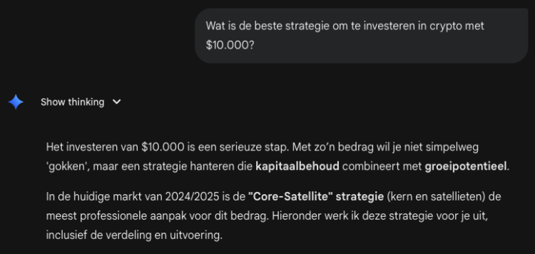Gemini AI analyse over crypto met potentie richting 2026.