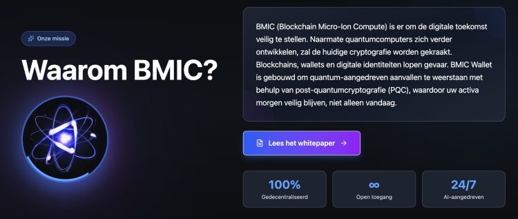 BMIC crypto presale focust op post quantum beveiliging.