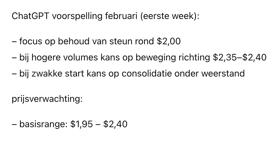 XRP verwachting eerste week februari