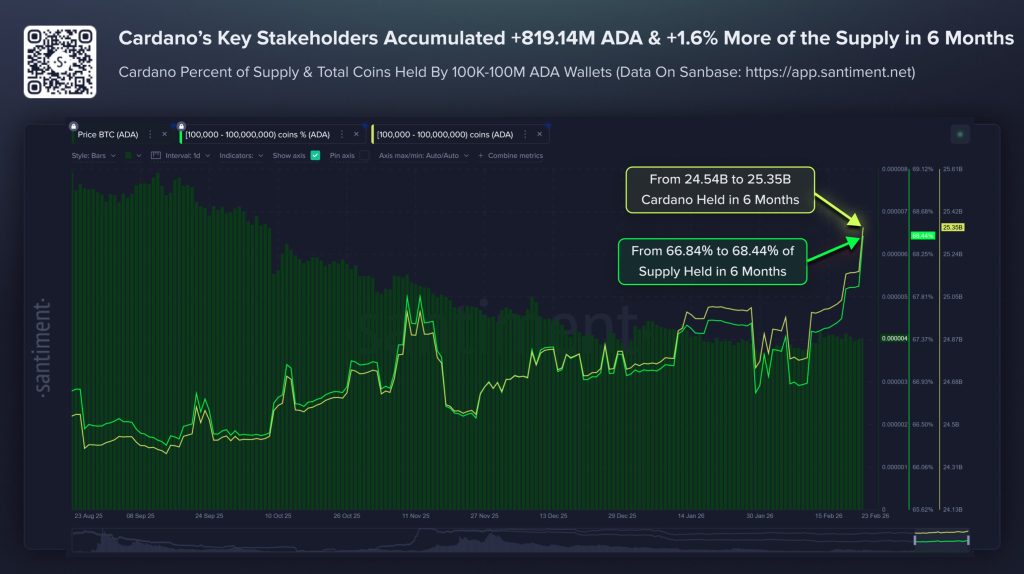 Crypto whales ADA aankopen - Bron: Santiment