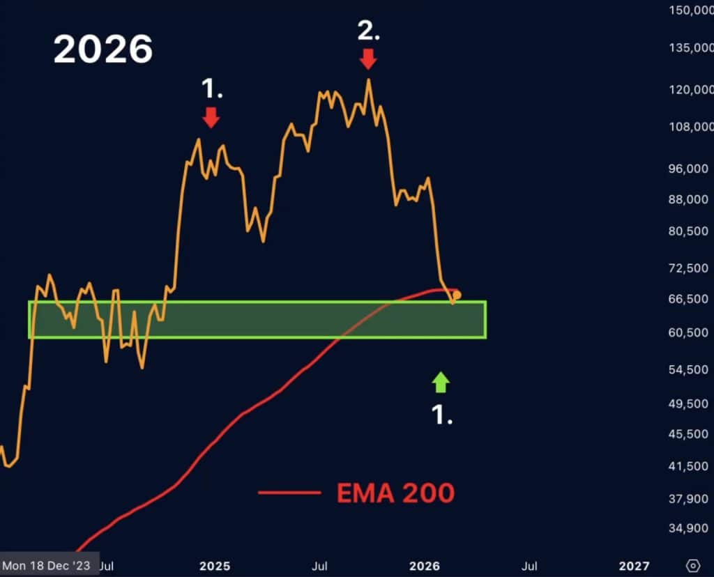 Bitcoin koers patroon 2026