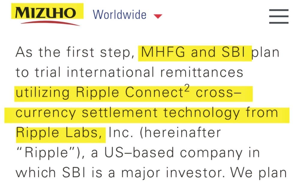 Mizuho bank kiest Ripple