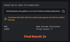 Provably fair plinko game