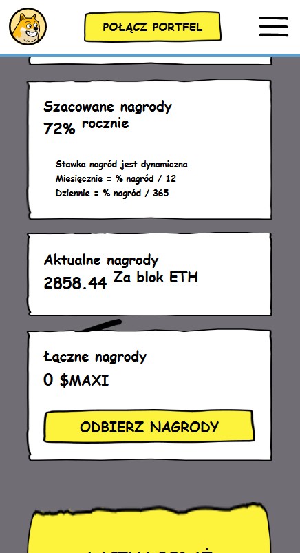 Maxi Doge informacje o stakingu