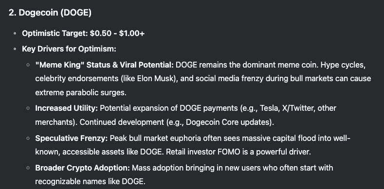 Dogecoin förutspådda kurs 2025