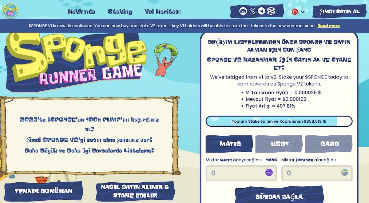 Ethereum ICO’ları Sponge V2