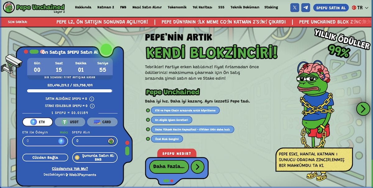 en trend dextools kriptoları Pepe Unchained