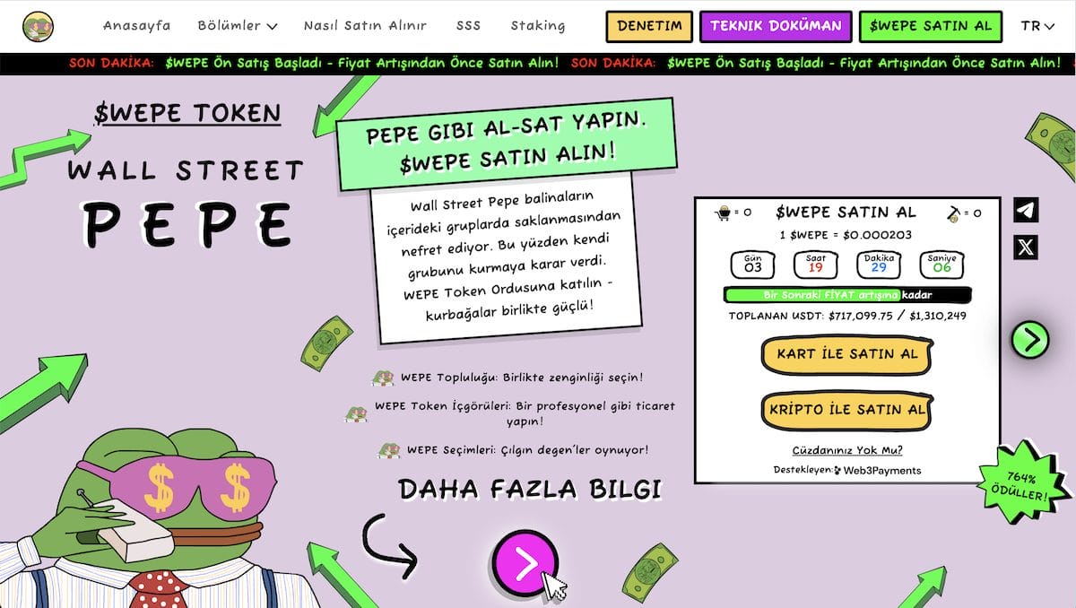 En iyi ethereum ICO'ları Wall Street Pepe