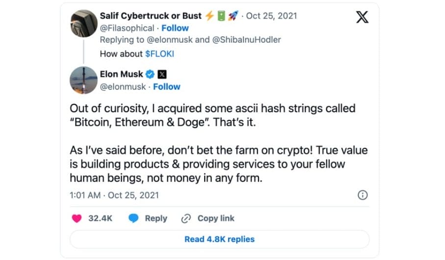 Elon Musk Dogecoin Desteği