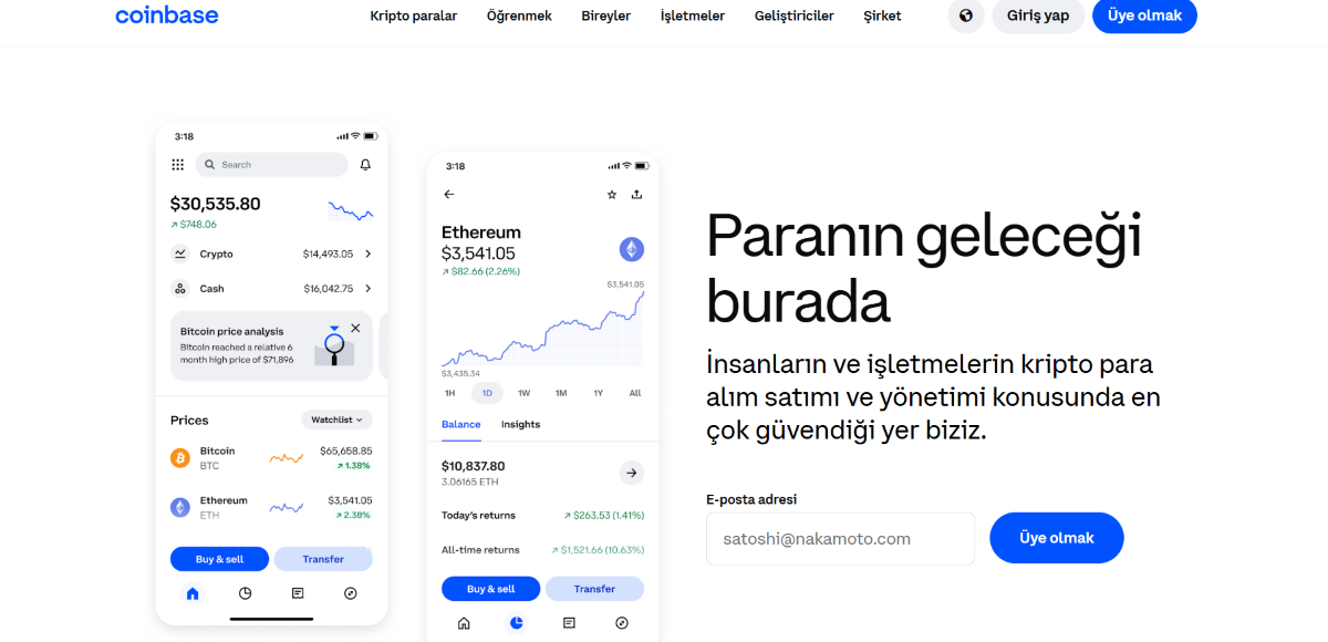coinbase - en iyi kripto para borsası