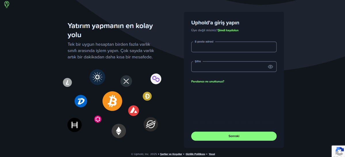 uphold - kripto cüzdan sorgulama 