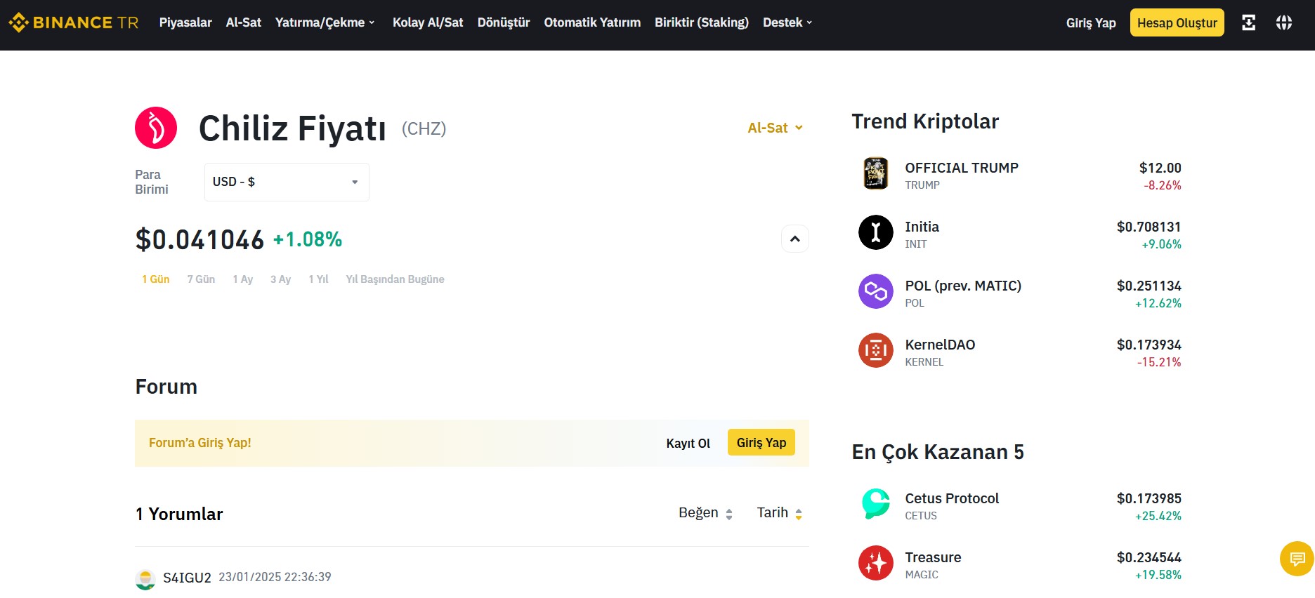 Binance üzerinden CHZ Coin Nasıl Alınır?