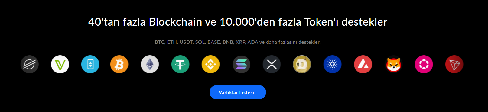 Desteklenen Tokenlar