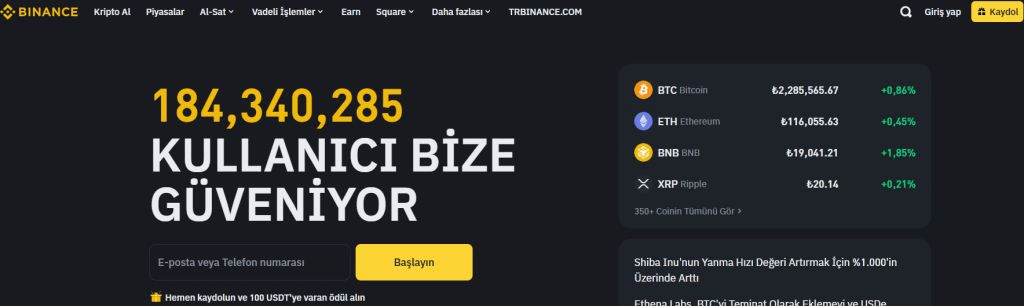 Binance – Düşük Komisyon Oranlarıyla En İyi Kripto Uygulaması Alternatifi