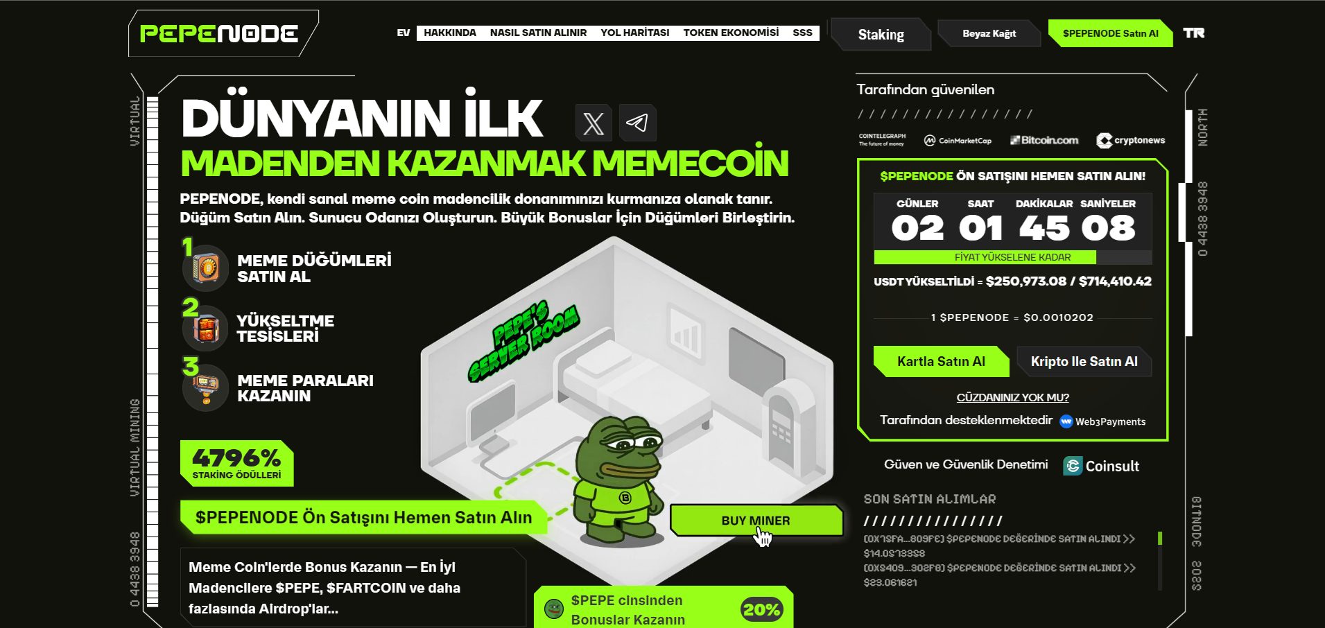 PEPENODE ön satışı
