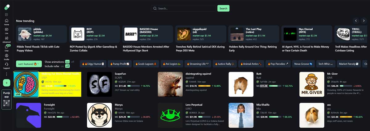 Pump.fun: meme coin launchpad'i