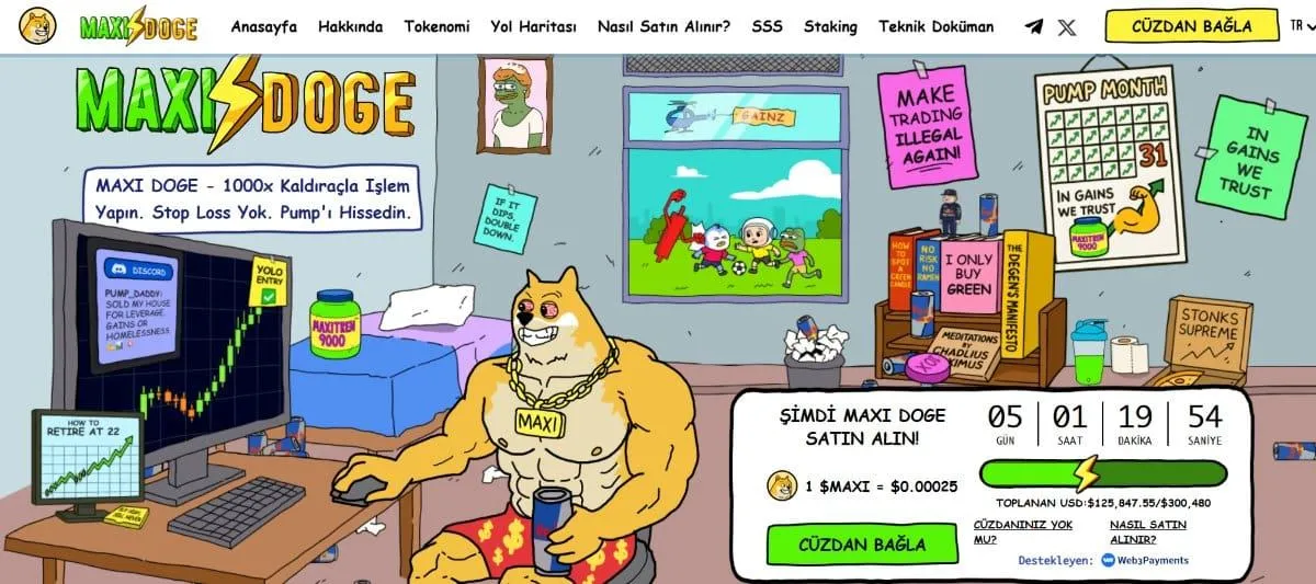 OKX yeni çıkan coinler içinde Maxi Doge (MAXI) – Doge Meme Tokeninin En Son Evrimi