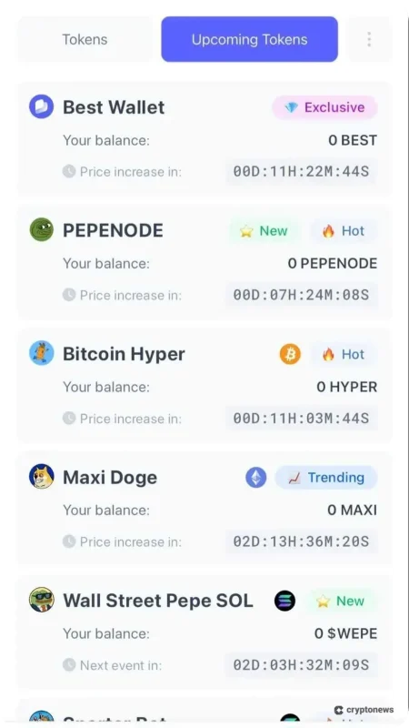 upcoming tokens