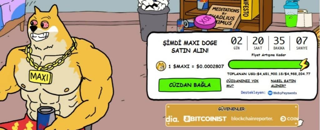 maxi doge ön satışına geri sayım