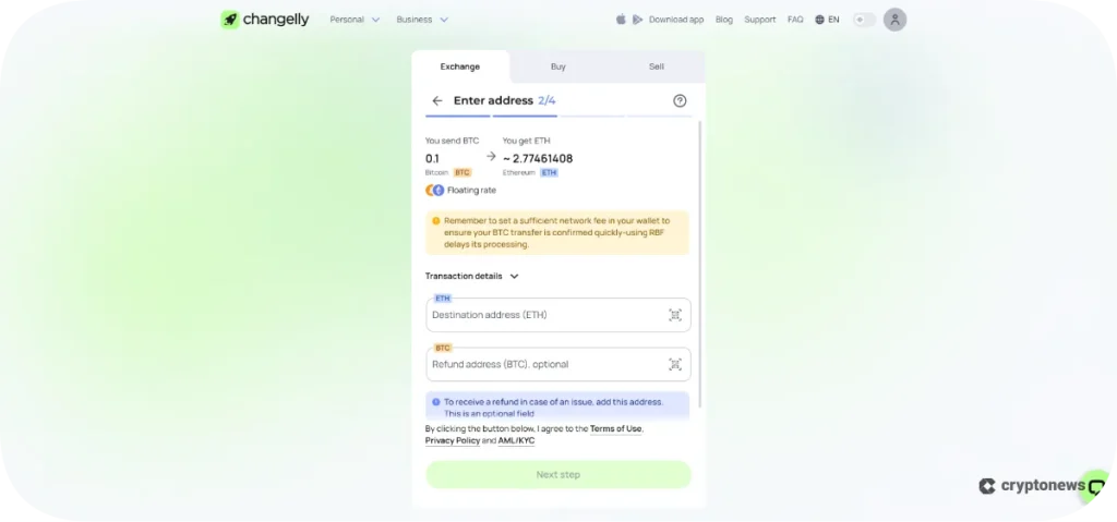 Changelly Swaps