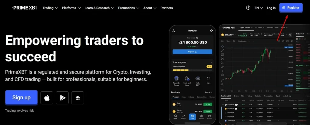 primexbt home page