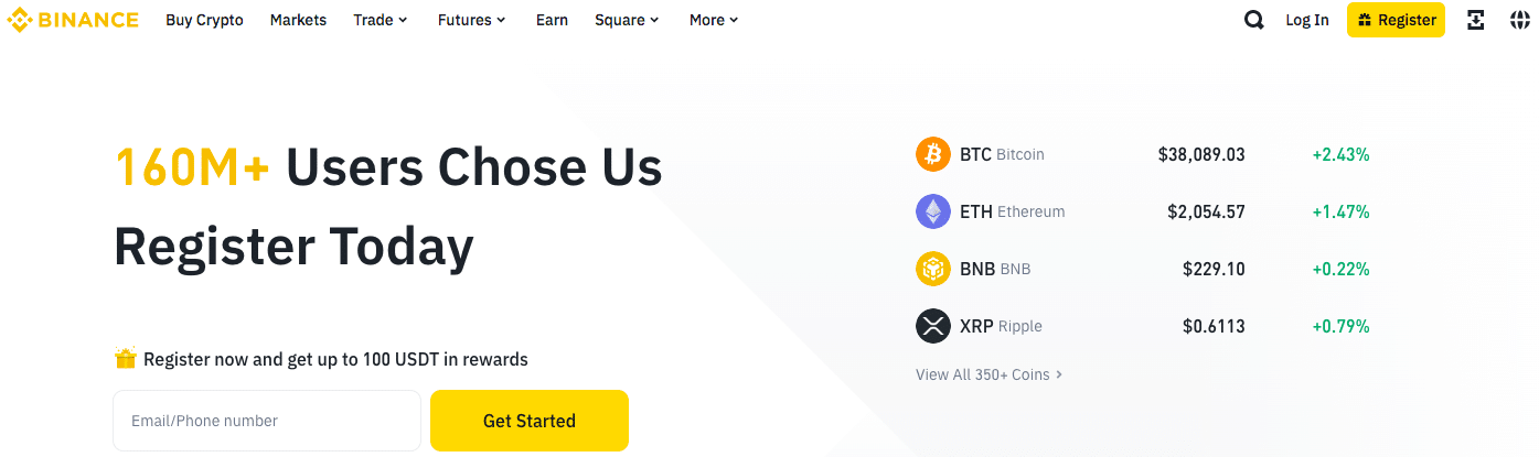 Binance home