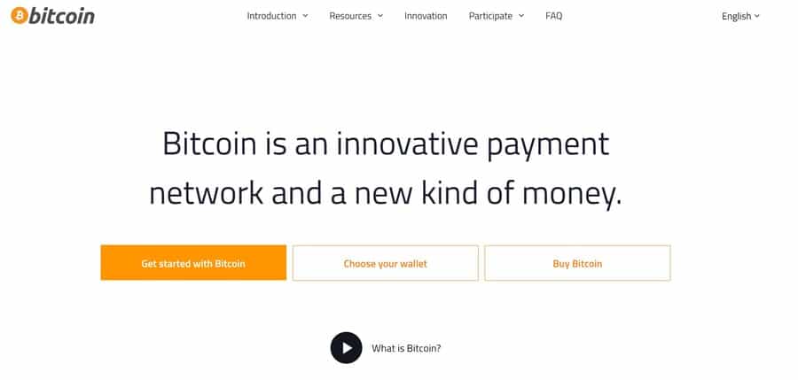Bitcoin homepage
