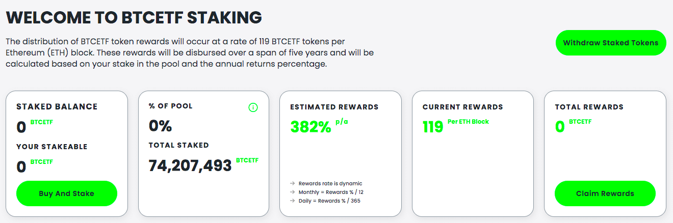 Bitcoin ETF Token staking