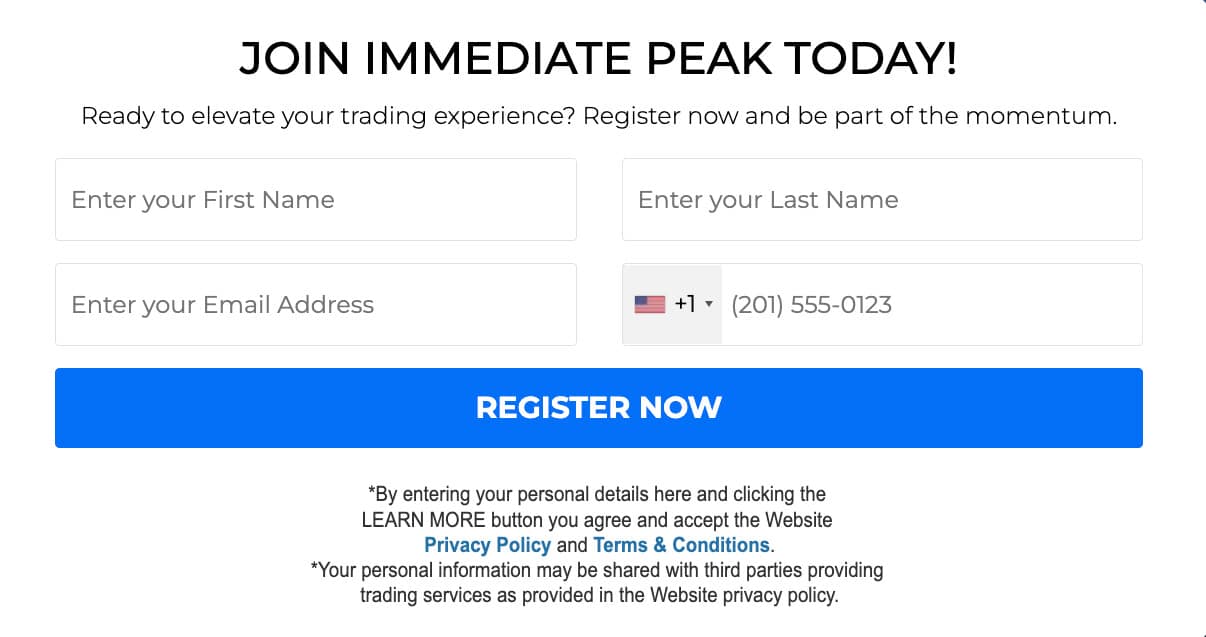 immediate peak register