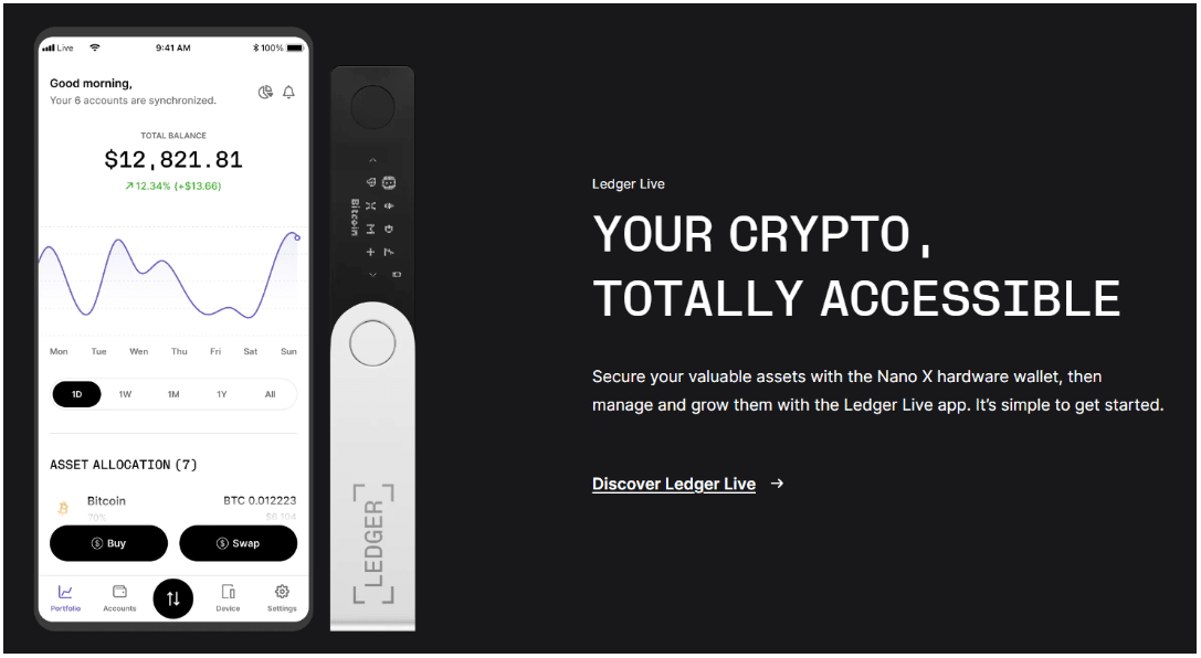 best crypto hardware wallets: ledger nano x