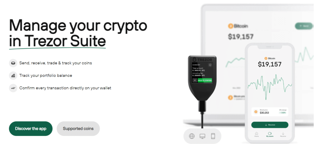 trezor model t crypto wallet