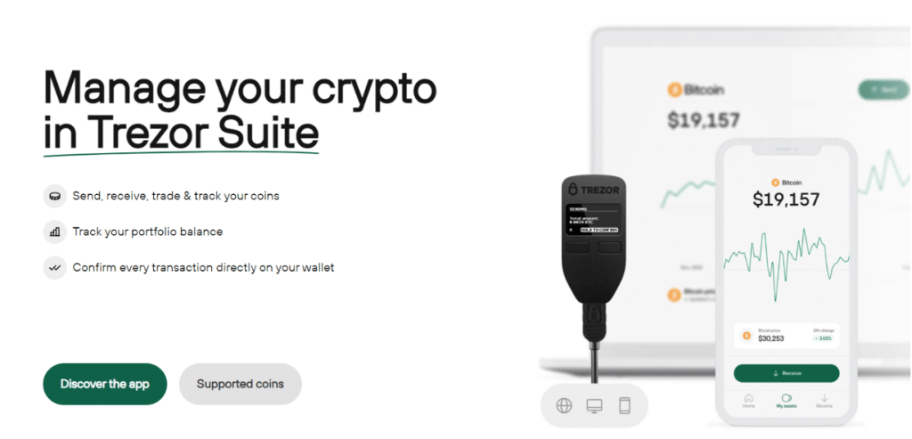 Trezor Model T  Hardware Wallet with Touchscreen