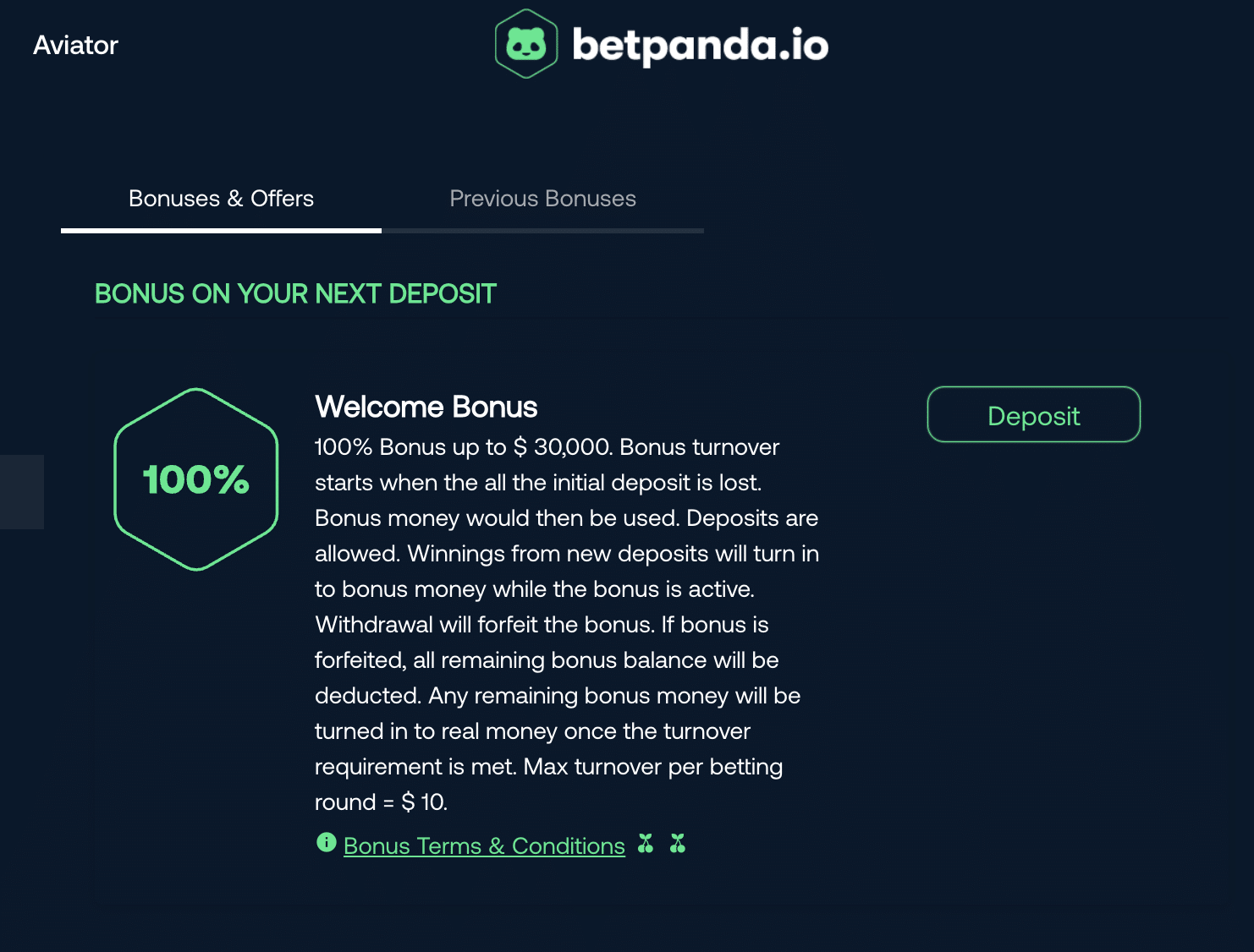 Betpanda welcome bonus 