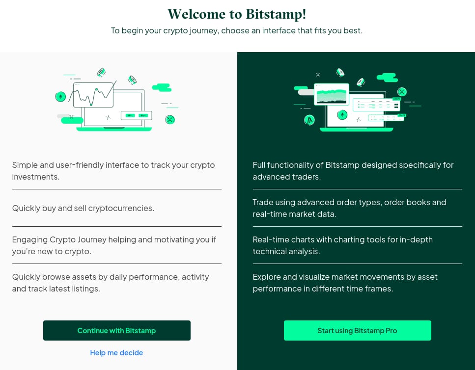bitstamp exchange welcome page