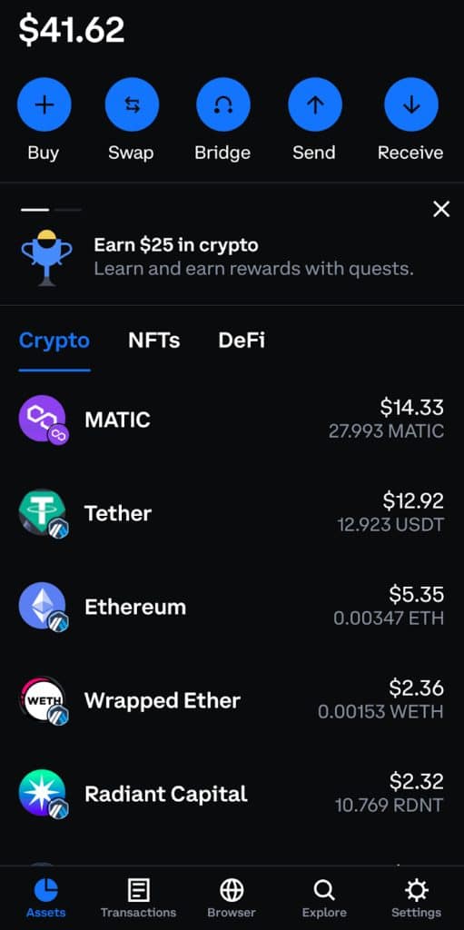 coinbase crypto wallet dashboard