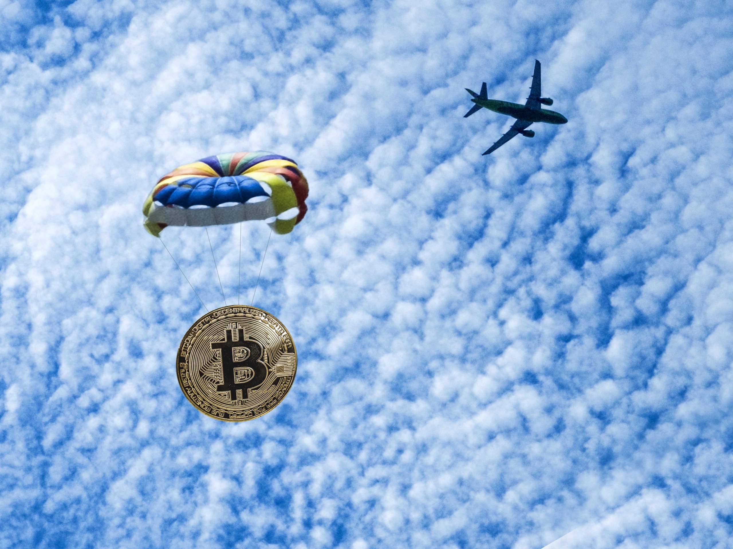 Airdropped Bitcoin with Parachute