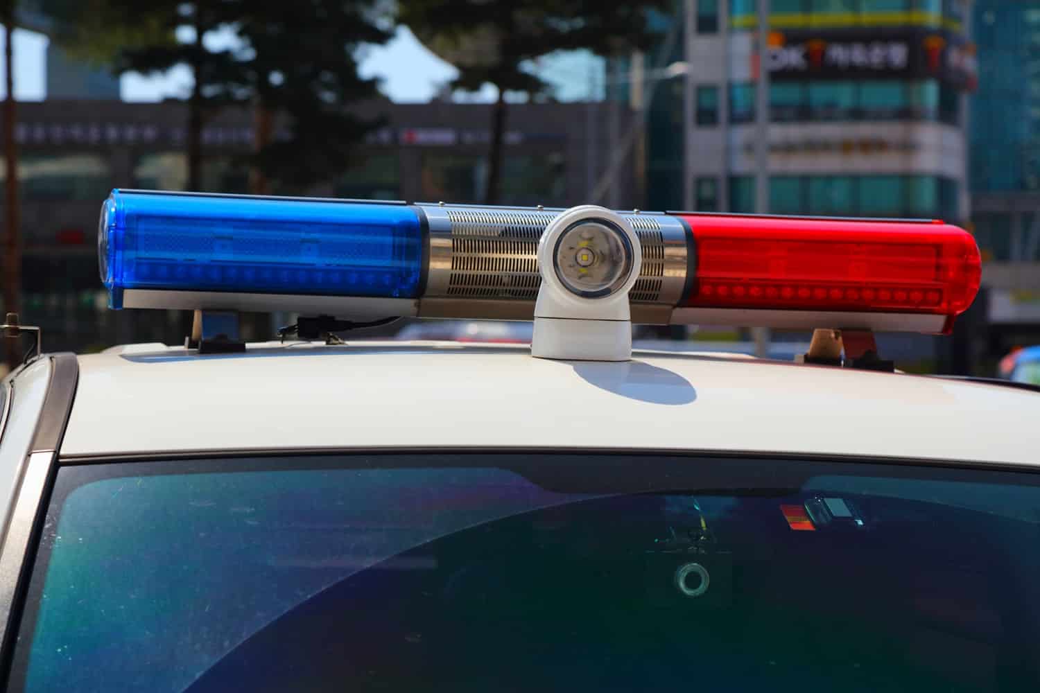 The roof of a South Korean police car in Seoul.