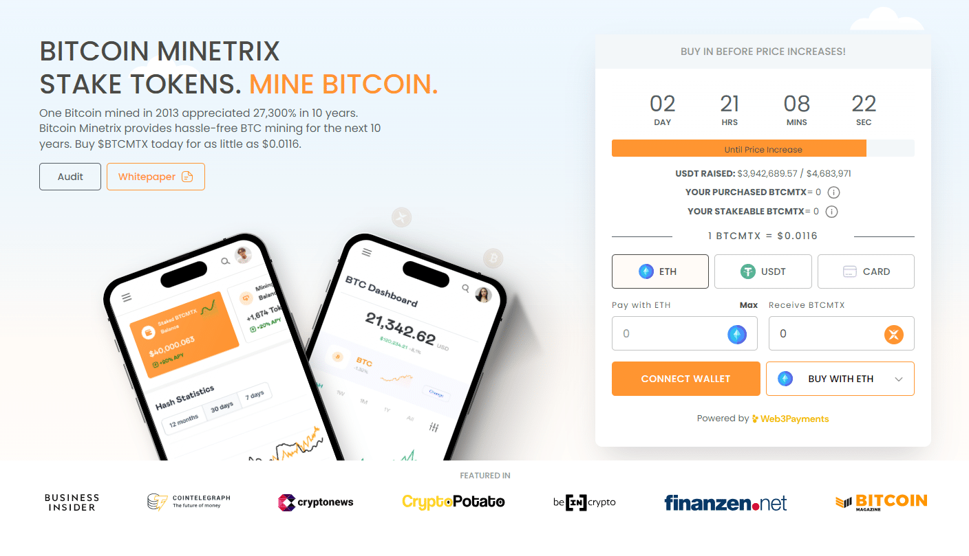 صورةٌ ترويجيةٌ لمشروع Bitcoin Minetrix