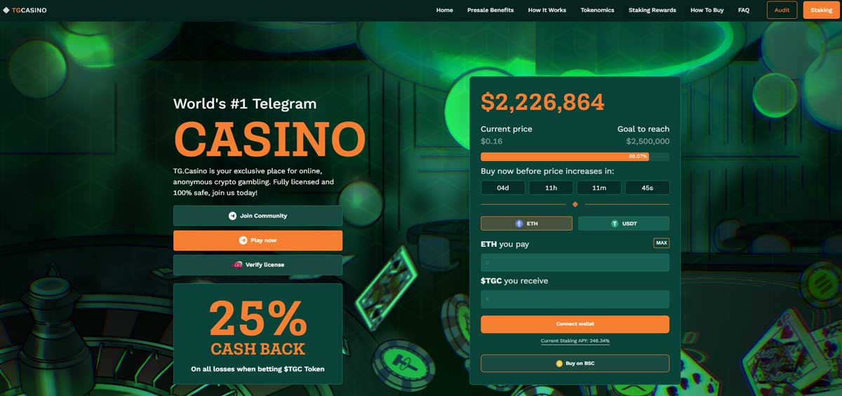 tg casino best overall crypto gambling site
