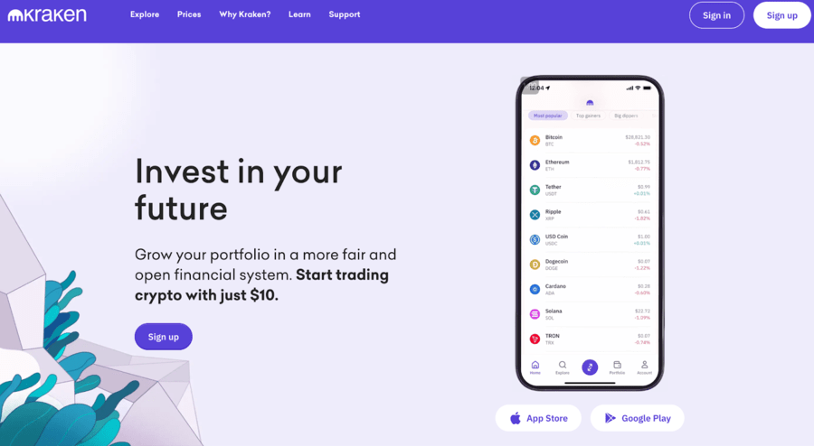 Kraken Exchange Homepage