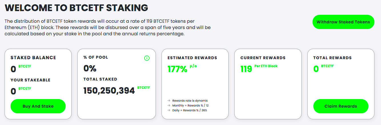 Bitcoin ETF Token staking