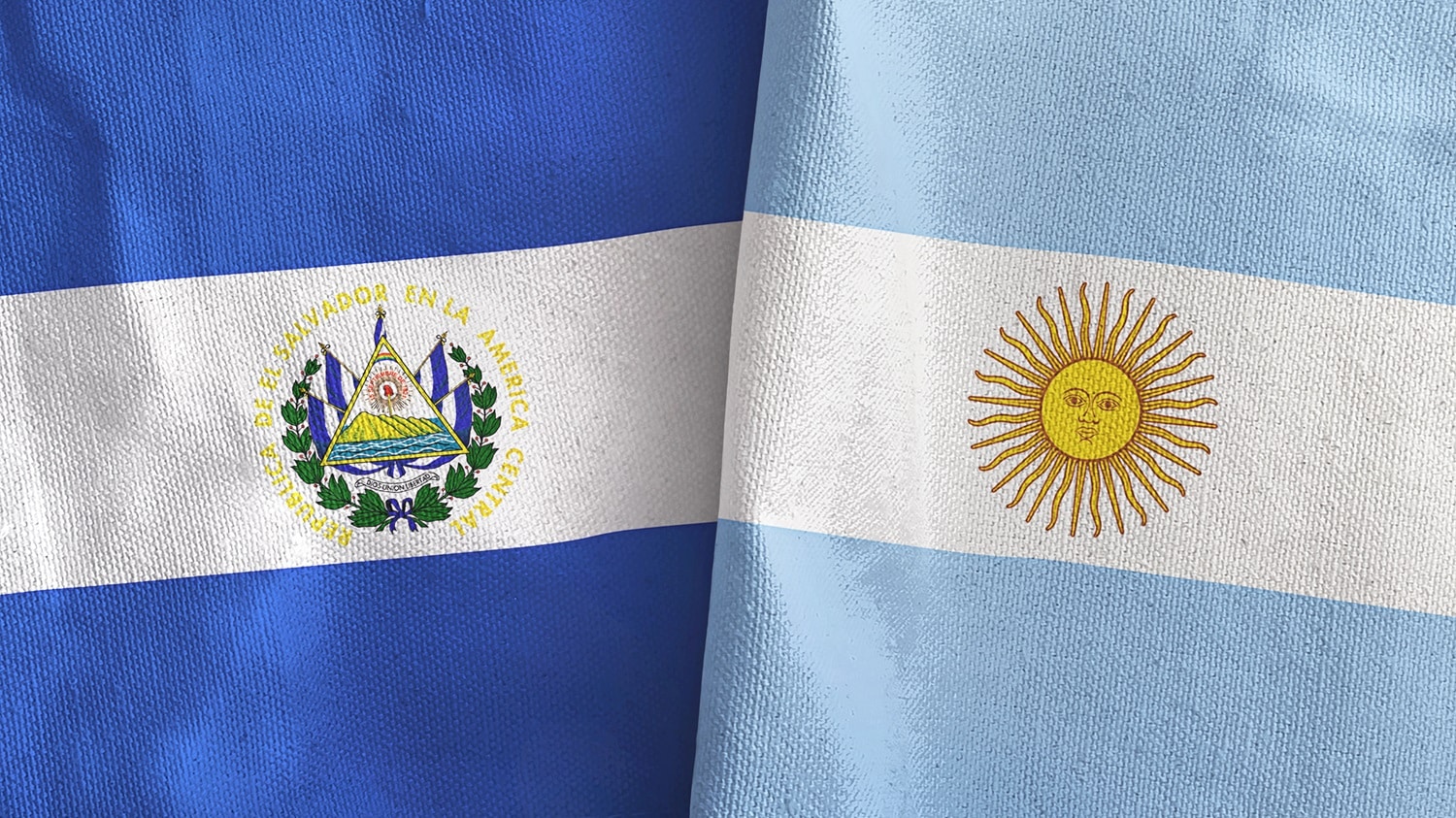 The flags of Argentina and El Salvador.