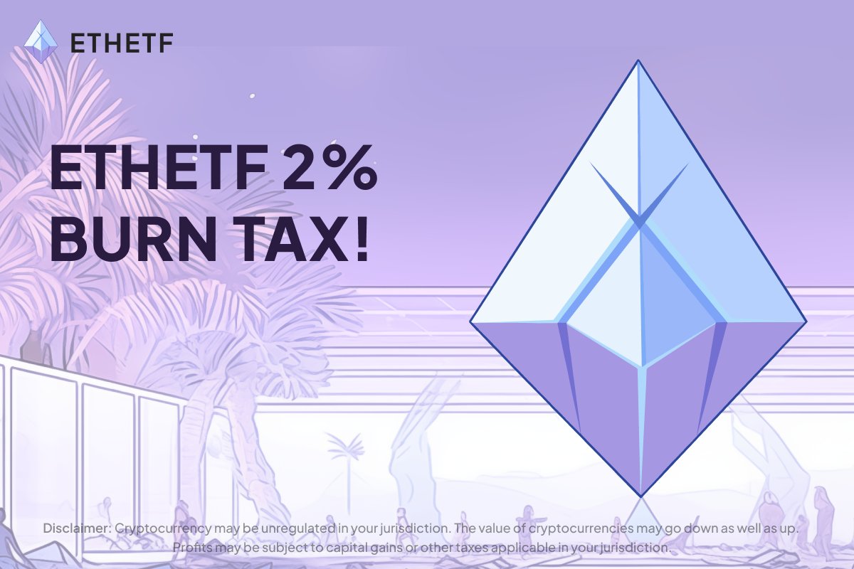 $ETHETF token has hit 20% of total supply burned, and as Fidelity file application for Ethereum Spot ETF - ETHETF Price flips bullish.